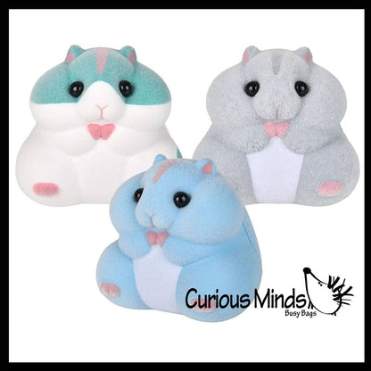 1 Soft Velvet Flocked Chubby Hamster Slow Rise Foam Squishy