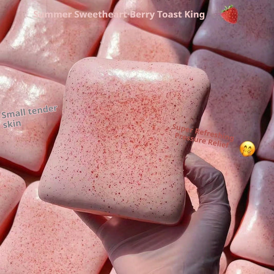 New Soft Squishy Raspberry Toast Stress Relief Squeeze Toy, Stress Relief