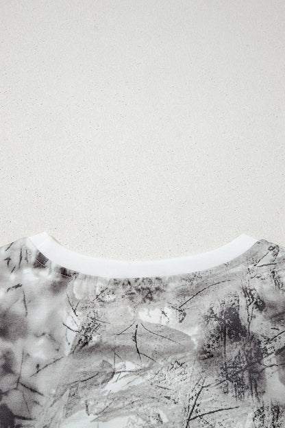 Camo Abstract Woodland Print Slim Fitted T Shirt (S-XL)