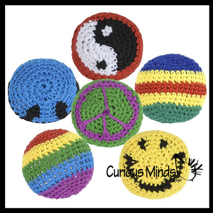 1 Knit Kick Balls - Sack Footbag Game Balls -Crunchy Sensory