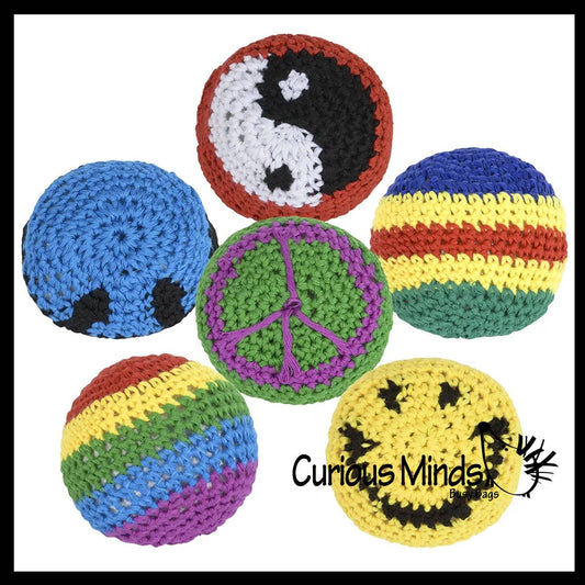 1 Knit Kick Balls - Sack Footbag Game Balls -Crunchy Sensory