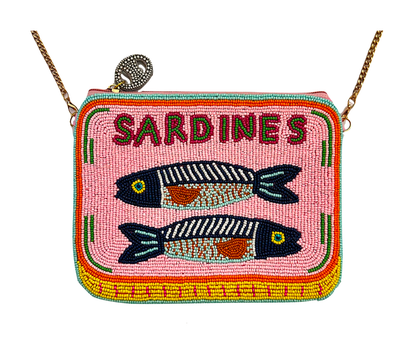 Sardines Mini Clutch Crossbody Beaded Bag Lily Posh 
