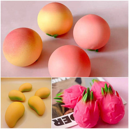 Simulation Fruit Mango Peach Dragon Fruit Squishy Slow Rising Stress Relief Squeeze Toy