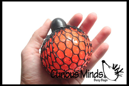 1 Bubble Mesh Balls - Squishy Fidget Ball with Web