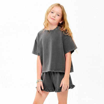 Mineral Washed Top and Shorts Set