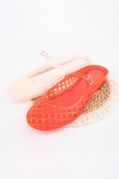 NEMO Jelly Mary Jane Flats Woven Lattice Mesh Shoes