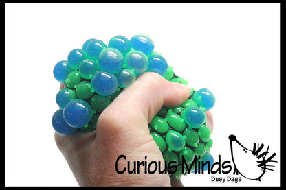 1 Bubble Mesh Balls - Squishy Fidget Ball with Web