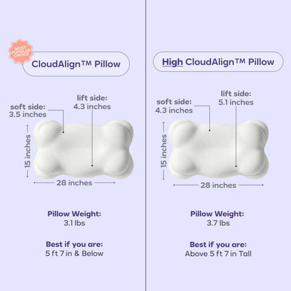 2 CloudAlign Pillows + 2 Free Cooling Pillowcases