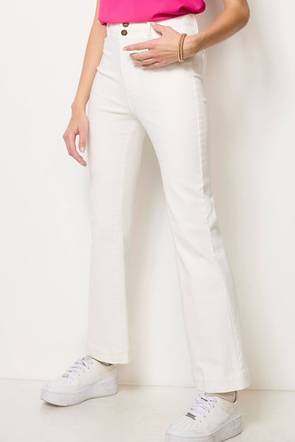 MCP3117-Soft Washed Stretchy High Waisted Wide Flare Pants
