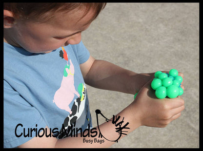 1 Bubble Mesh Balls - Squishy Fidget Ball with Web