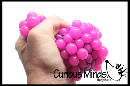 1 Bubble Mesh Balls - Squishy Fidget Ball with Web