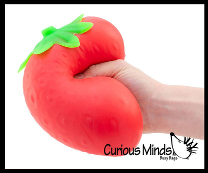 1 Jumbo Doh Filled Strawberry - Soft Stress Squishy Ball