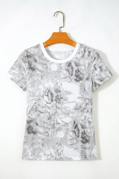 Camo Abstract Woodland Print Slim Fitted T Shirt (S-XL)