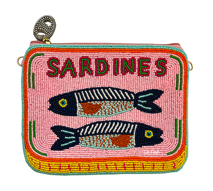 Sardines Mini Clutch Crossbody Beaded Bag Lily Posh 