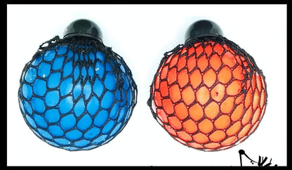 1 Bubble Mesh Balls - Squishy Fidget Ball with Web
