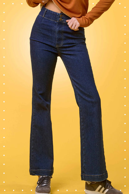 MCP3117-Soft Washed Stretchy High Waisted Wide Flare Pants