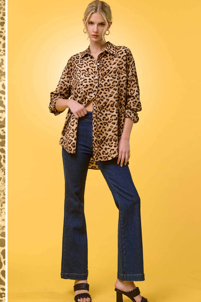 MCP3117-Soft Washed Stretchy High Waisted Wide Flare Pants