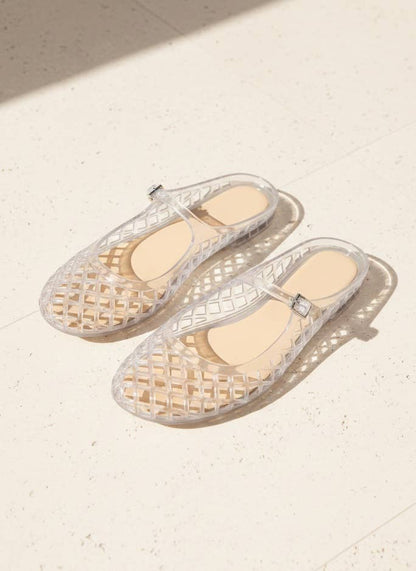 NEMO Jelly Mary Jane Flats Woven Lattice Mesh Shoes