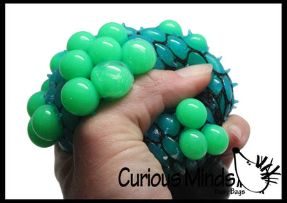 1 Bubble Mesh Balls - Squishy Fidget Ball with Web