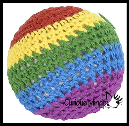 1 Knit Kick Balls - Sack Footbag Game Balls -Crunchy Sensory