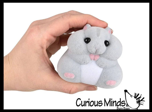 1 Soft Velvet Flocked Chubby Hamster Slow Rise Foam Squishy