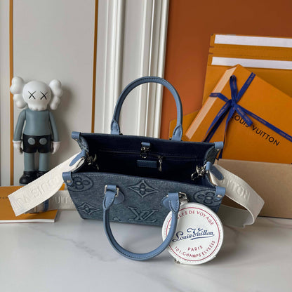 Upcycled Designer Denim Monogram Handbag