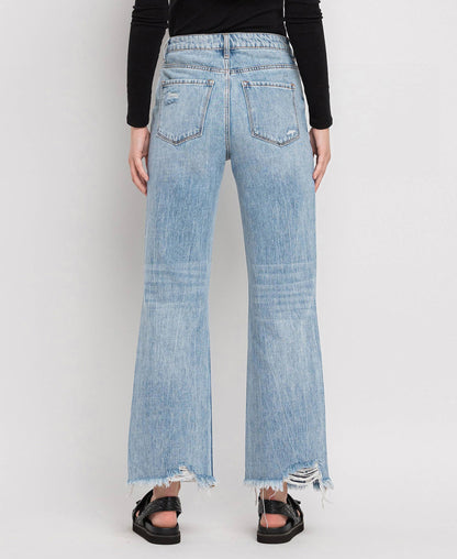 90'S VINTAGE SUPER HIGH RISE FLARE JEANS V3399