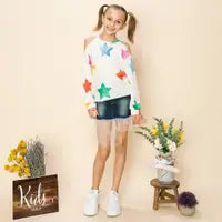 Cold shoulder star sweater image 0