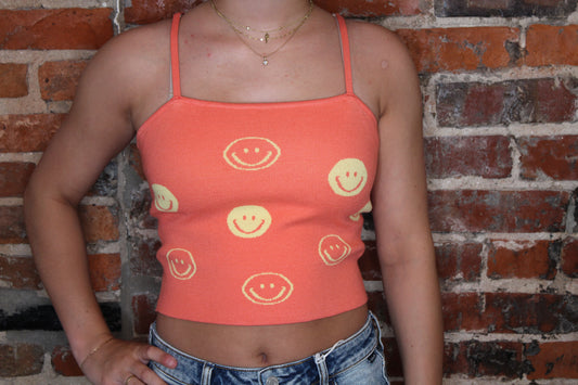 Akaiv Orange Smiley Tank image 0