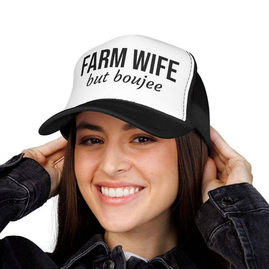 Farm Wife but Boujee Embroidered Trucker Hat, Farmer's Wife