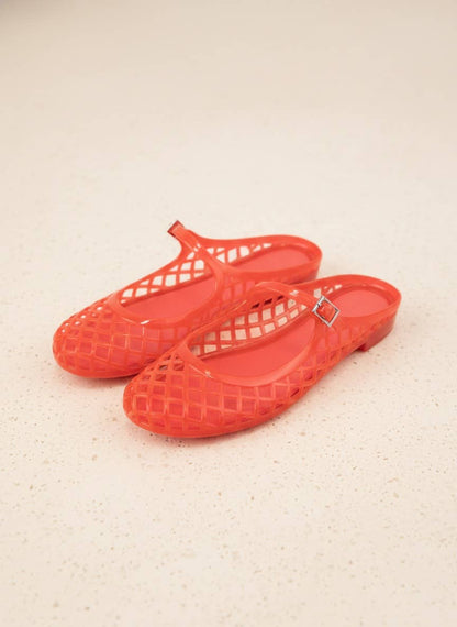 NEMO Jelly Mary Jane Flats Woven Lattice Mesh Shoes