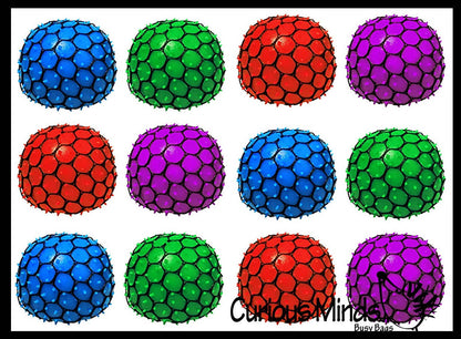 1 Bubble Mesh Balls - Squishy Fidget Ball with Web