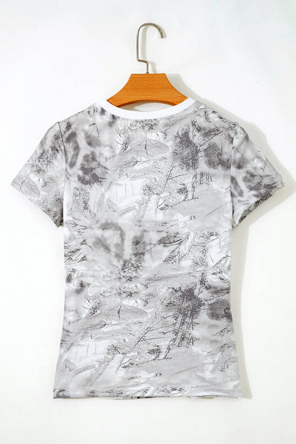 Camo Abstract Woodland Print Slim Fitted T Shirt (S-XL)