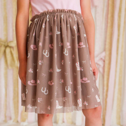 Howdy Darling Western Short Sleeve Tutu Dress -Kids Clothing