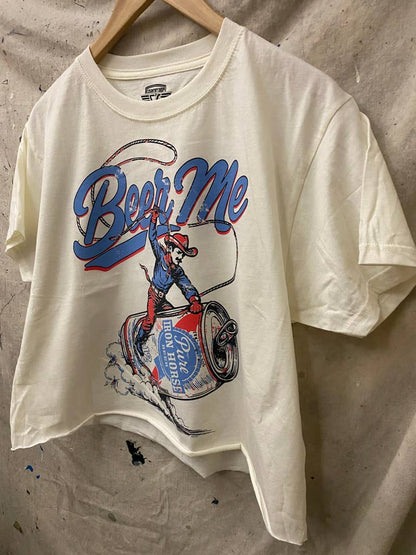 Beer Me Rodeo  relaxed Crop T-shirt