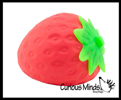 1 Jumbo Doh Filled Strawberry - Soft Stress Squishy Ball