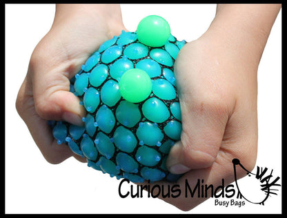 1 Bubble Mesh Balls - Squishy Fidget Ball with Web