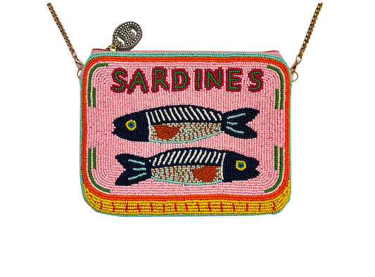 Sardines Mini Clutch Crossbody Beaded Bag Lily Posh 