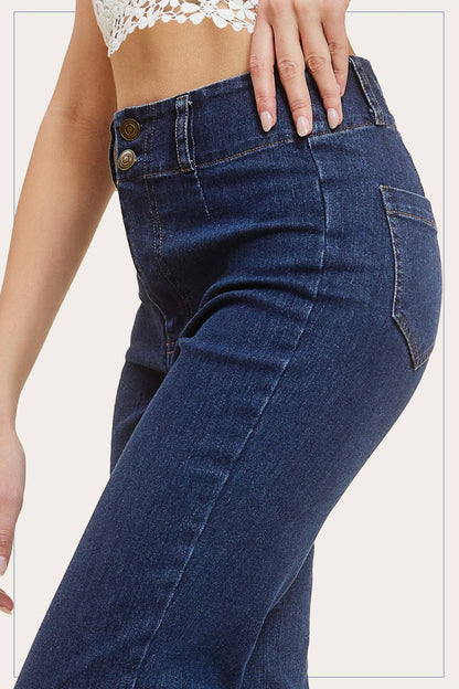 MCP3117-Soft Washed Stretchy High Waisted Wide Flare Pants