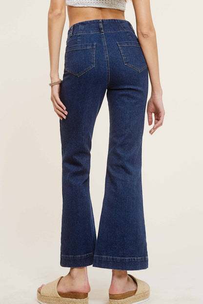 MCP3117-Soft Washed Stretchy High Waisted Wide Flare Pants
