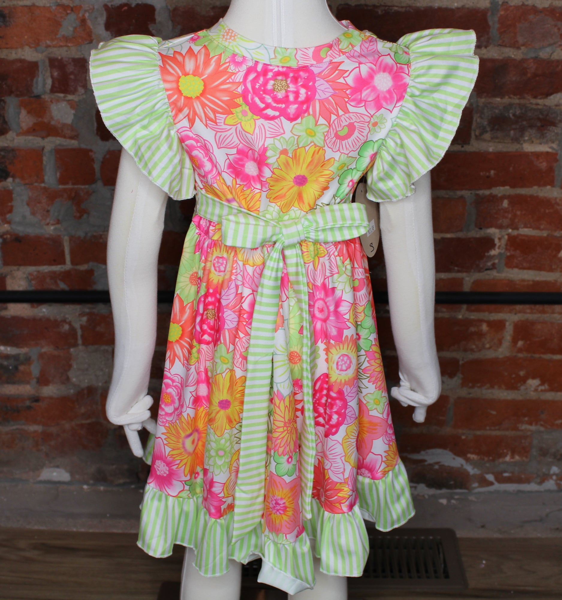 Kids' Floral/Stripe Dress image 1