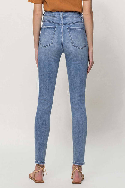 HIGH RISE ANKLE SKINNY JEANS V2784