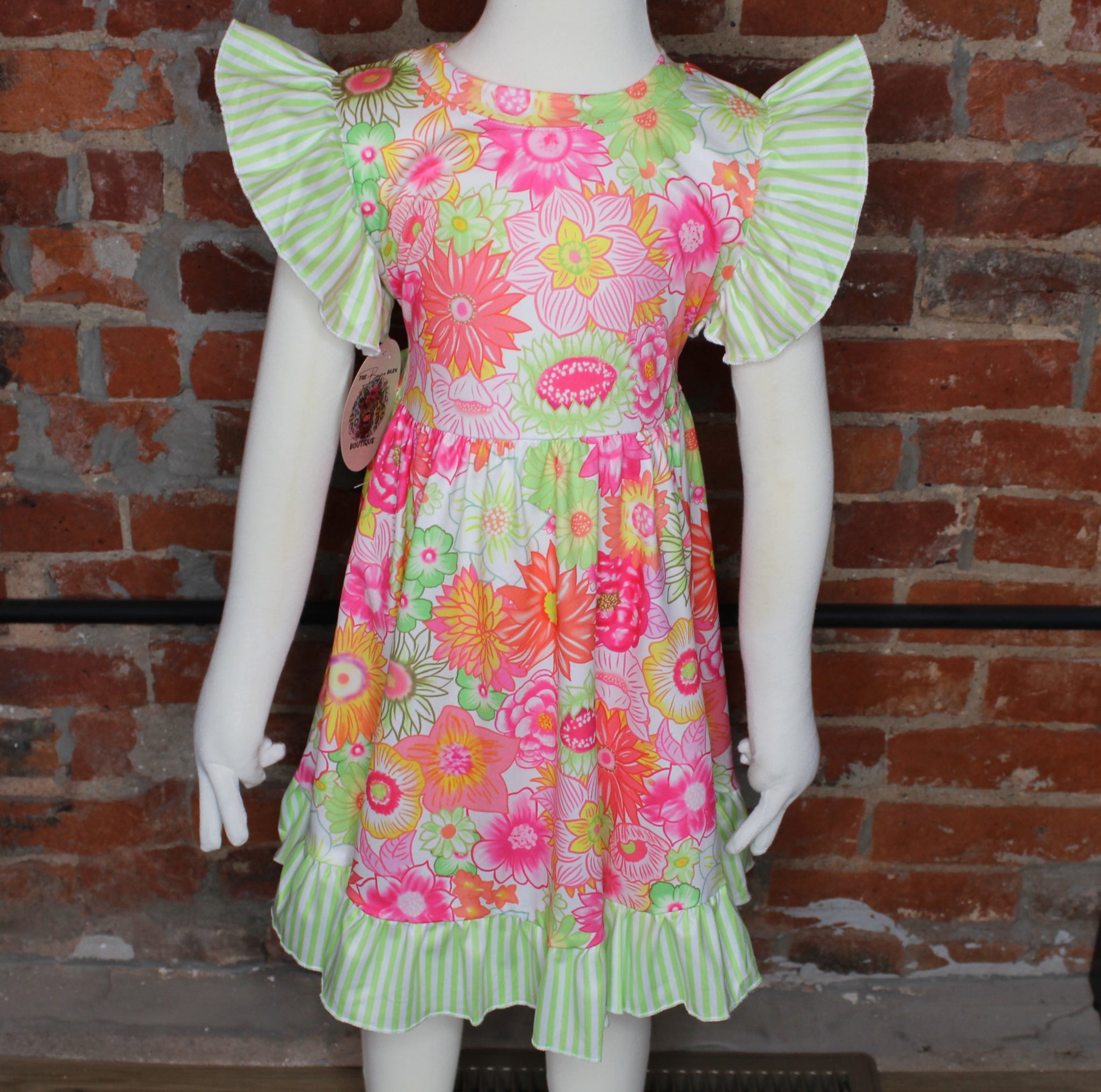 Kids' Floral/Stripe Dress image 0