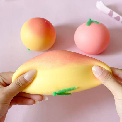 Simulation Fruit Mango Peach Dragon Fruit Squishy Slow Rising Stress Relief Squeeze Toy