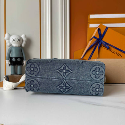 Upcycled Designer Denim Monogram Handbag