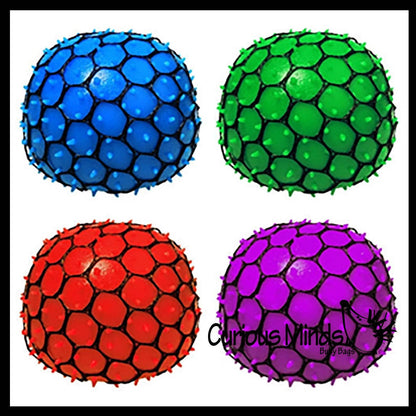 1 Bubble Mesh Balls - Squishy Fidget Ball with Web
