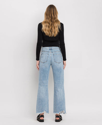 90'S VINTAGE SUPER HIGH RISE FLARE JEANS V3399