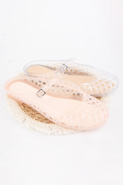 NEMO Jelly Mary Jane Flats Woven Lattice Mesh Shoes