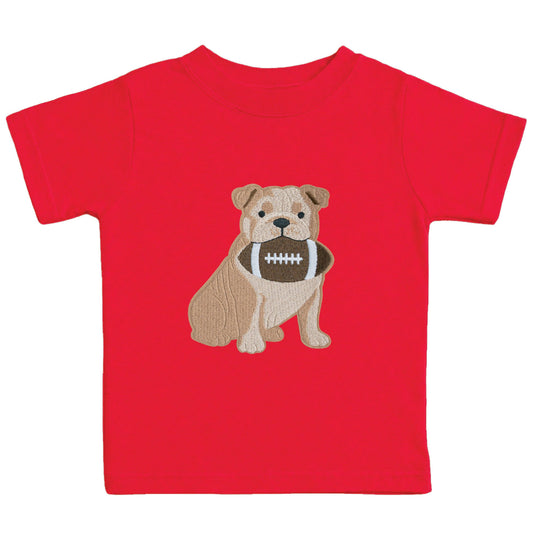 Bulldog Football Patch Short Sleeve T-Shirt - Boys Clothing