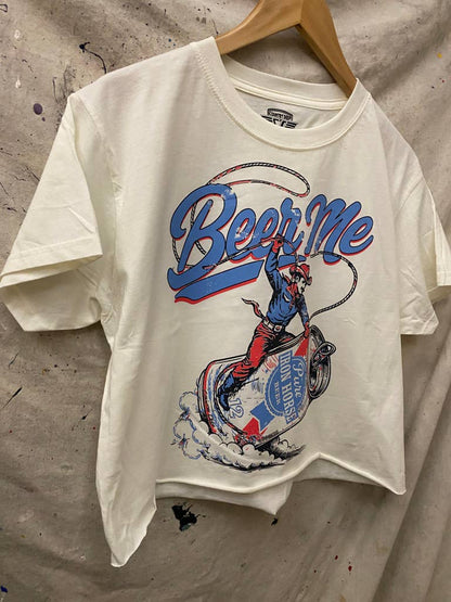 Beer Me Rodeo  relaxed Crop T-shirt